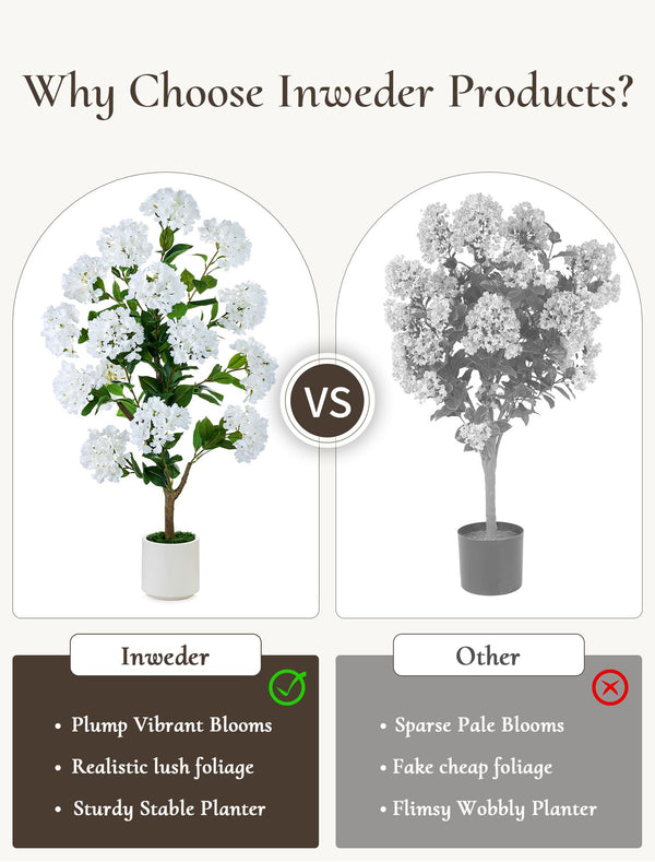Artificial Crape Myrtle Tree Set of 2, 3.6ft with Pot