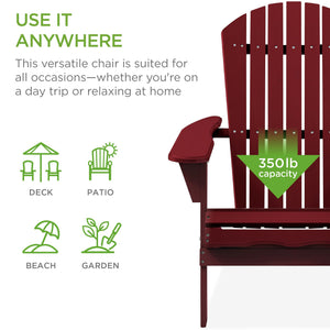 Folding Adirondack Chair – Outdoor Wood Lounge Chair