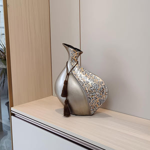 Large Ceramic Boho Vase for Home Decor – 15 Inch Decorative Pottery Vase