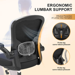 Ergonomic High Back Mesh Office Chair with Flip-Up Arms