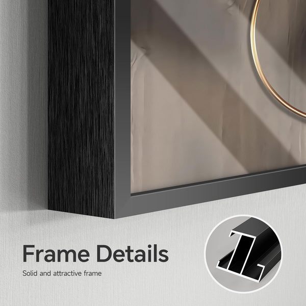 Large Framed Abstract Wall Art – 28x57 Inch Geometric Canvas Print