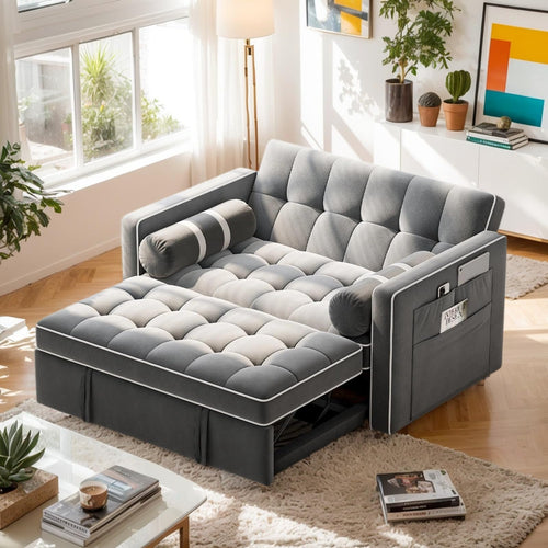 3-in-1 Convertible Sleeper Sofa Bed with USB Ports & Adjustable Backrest