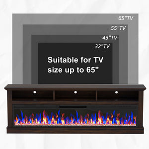 58" Fireplace TV Stand with 52" Electric Fireplace for TVs Up to 65"