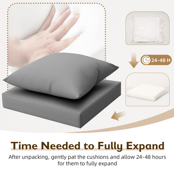 Outdoor Chair Cushions Set of 4 – 24x24 Waterproof Patio Seat & Back Cushions