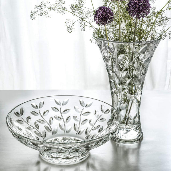 Round Opening Clear Glass Vase 11.75 Inch