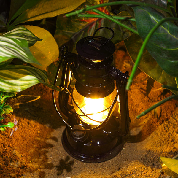 Vintage LED Camping Lanterns Set of 16 – Battery Operated Metal Hurricane Lanterns with Dimmer Switch