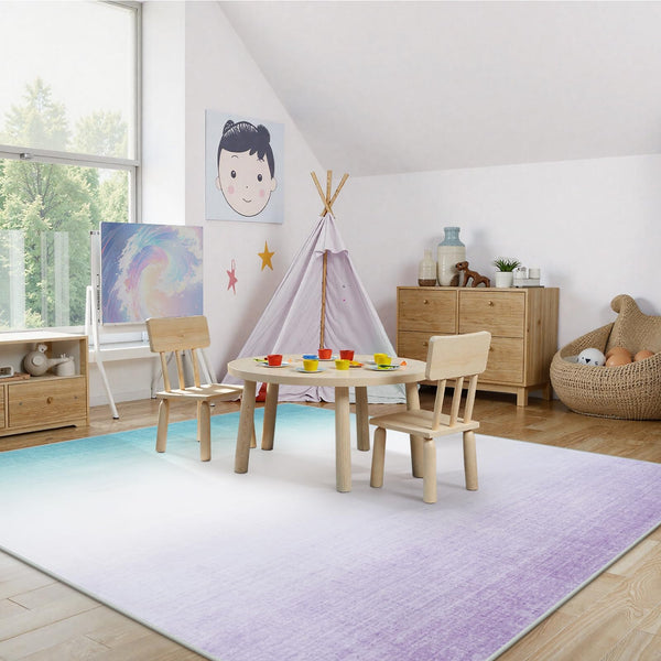Purple Gradient Area Rug – Non-Slip Washable Indoor Rug