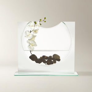 Ellipse Glass Vase — Modern Sculptural Decorative Vase