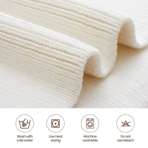 Chunky Knit Weighted Blanket – Cotton, 62"x90", 16 lbs