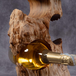 Rustic Solid Wood Countertop Wine Rack – Holds 5 Bottles