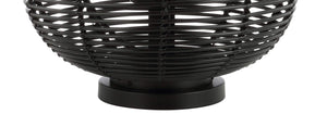 Woven Oval LED Lantern Table Lamp – Black