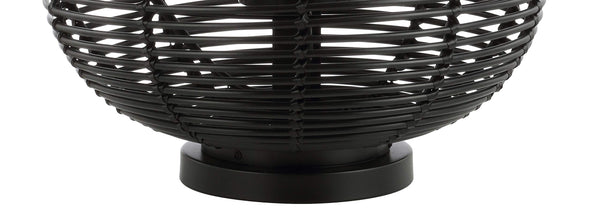 Woven Oval LED Lantern Table Lamp – Black