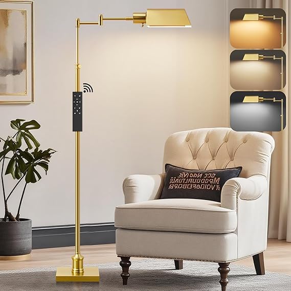 Height Adjustable Pharmacy Floor Lamp with Swing Arm