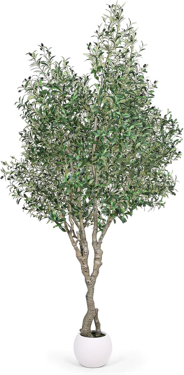 Artificial Olive Tree with White Planter – Indoor Faux Plant