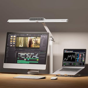 LED Desk Lamp with Dual-Head & Adjustable Arm