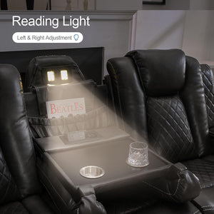 Power Reclining Sofa Set with LED & Bluetooth