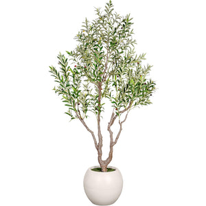 Artificial Olive Tree Indoor – 7ft & 8ft Tall Faux Plant with Planter