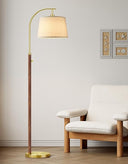 Dimmable Arc Floor Lamp with Linen Shade, 65" Tall