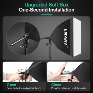 Softbox Photography Lighting Kit with LED Bulb & Remote Control
