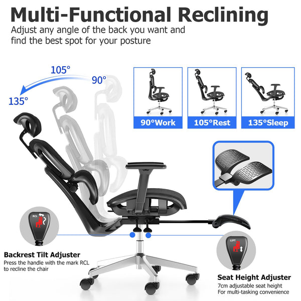 Ergonomic Mesh Office Chair with Adjustable Lumbar Support