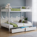Twin Over Twin Bunk Bed with LED Lights & Storage