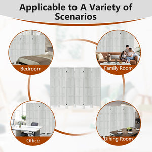 6-Panel Wood Room Divider Folding Privacy Screen