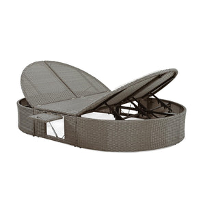 2-Person Outdoor Wicker Daybed with Adjustable Reclining Backrests