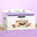 Personalized Woodland Creatures Toy Box with Soft-Close Lid