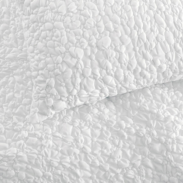 Floral Bubble Euro Sham Cover Set of 2 – 26x26 White