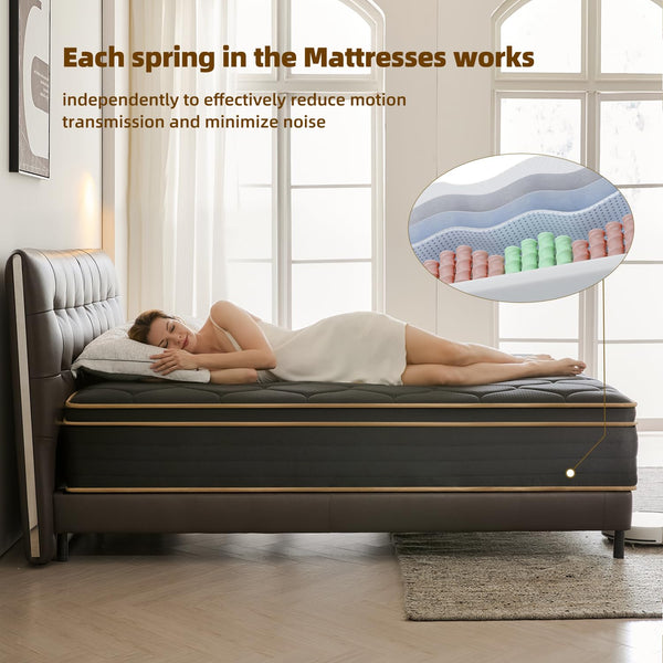 Twin Mattress 10 Inch Hybrid Memory Foam – Medium Firm