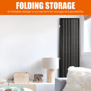 4-Panel Folding Wood Room Divider Privacy Screen