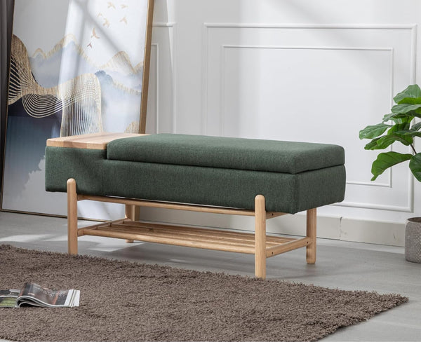 Entryway Storage Bench with Shoe Shelf