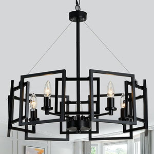Modern Geometric Chandelier 5-Light Metal Pendant Light