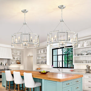 Modern Geometric Chandelier 5-Light Metal Pendant Light