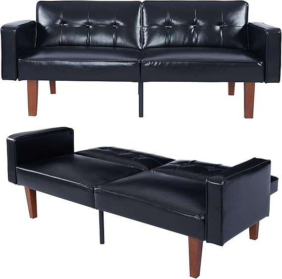Convertible Futon Sofa Bed with Split Back