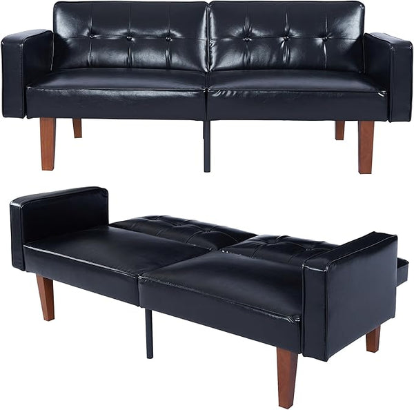 Convertible Futon Sofa Bed with Split Back