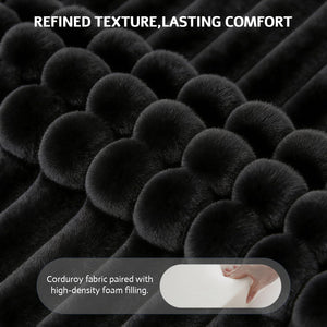 Oversized Corduroy Ottoman Rectangle Pouf with 28D Foam