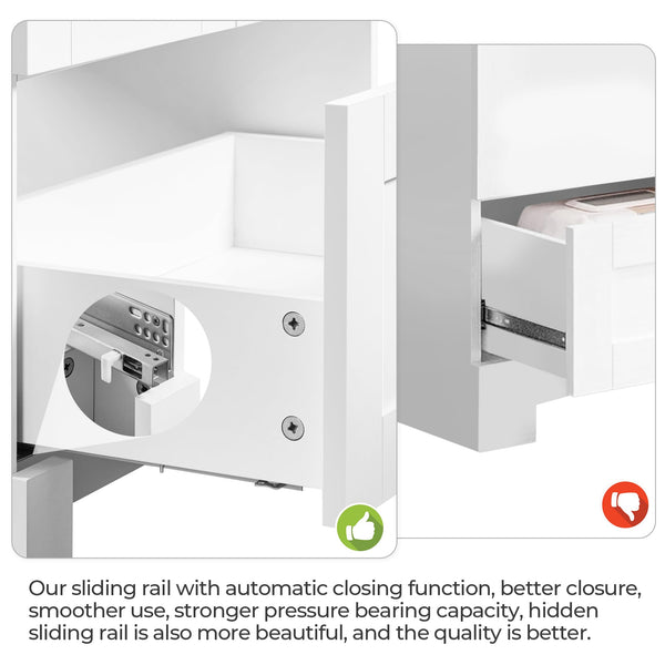 24.5" Freestanding Bathroom Vanity with Ceramic Sink, 2 Doors & Drawer – White