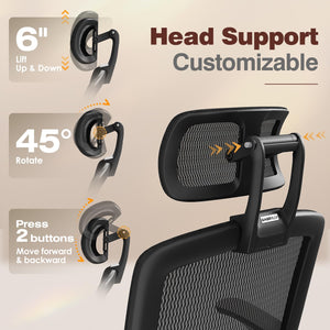 Ergonomic Office Chair with Footrest & Reclining High Back Mesh