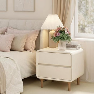 Solid Wood Nightstand with Drawers