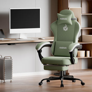 Ergonomic Gaming Chair with Massage & Footrest