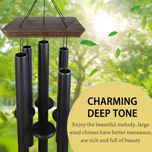 Large Outdoor Wind Chimes – Deep Tone Aluminum Tubes with Ash Wood