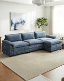 Modular Chenille Sectional Sofa with Ottoman