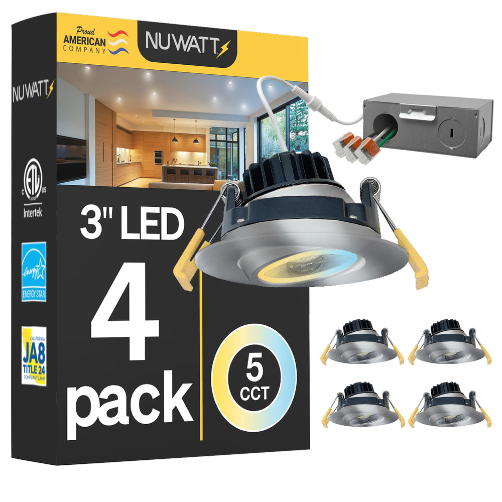 3-Inch Adjustable LED Gimbal Recessed Downlight 4-Pack