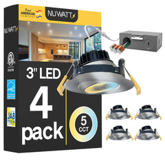 3-Inch Adjustable LED Gimbal Recessed Downlight 4-Pack