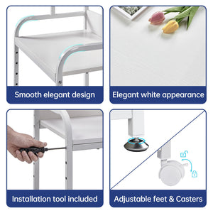 3-Tier Height Adjustable Printer Stand with Wheels