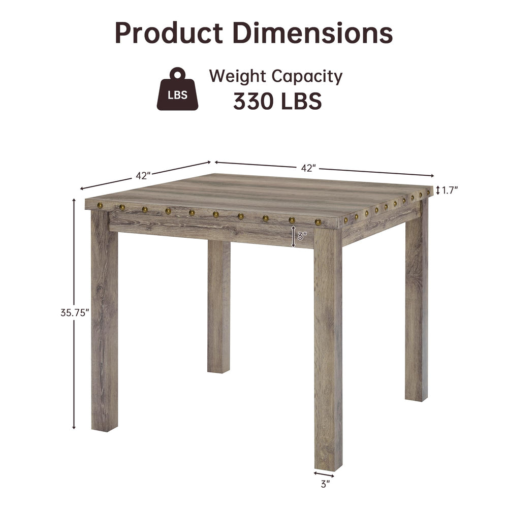 Square Counter Height Dining Table with Barstools
