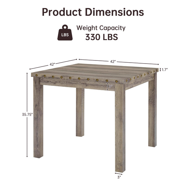 Square Counter Height Dining Table with Barstools