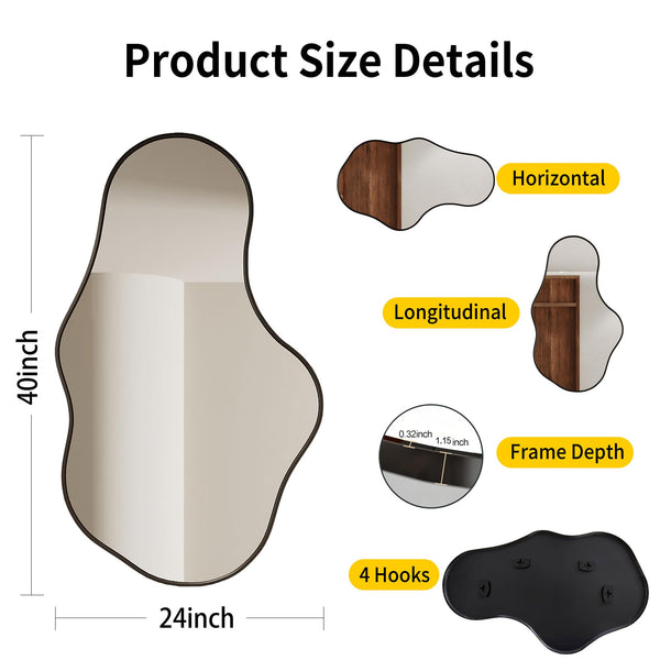 Cloud-Shaped Irregular Wall Mirror with Aluminum Alloy Frame