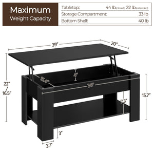 Lift Top Coffee Table & End Table Set – 3-Piece Living Room Table Set